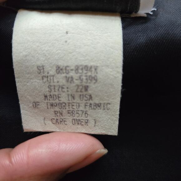 Brittany Nicole II Women Vtg 90s Avante Garde Whimsigoth Black Velvet Jacket 22W - Picture 9 of 12